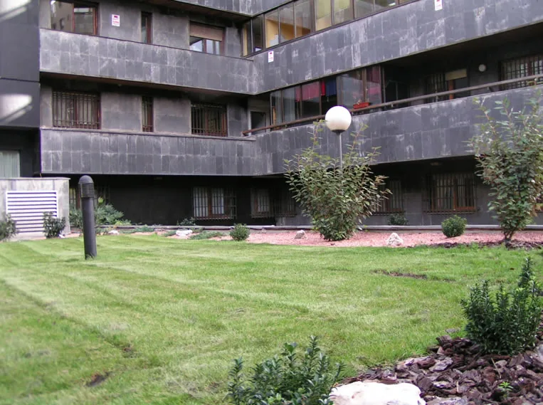 With gardens and pool
